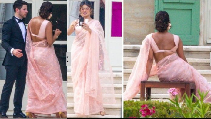 Priyanka Chopra Proves She is Indeed a ‘Desi Girl’, Wears Sabyasachi Saree in French Wedding