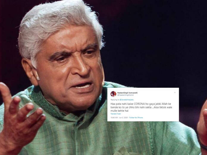 Twitterati Girl Smacked By Javed Akhtar After Making Fun Of Wajid’s Death
