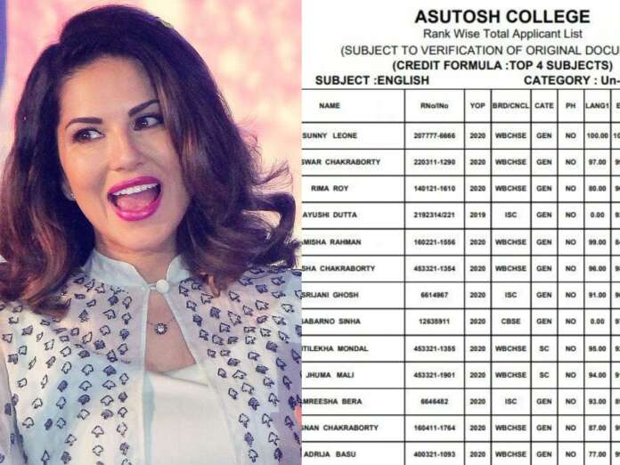 Sunny Leone’ Reacts To English Honours Merit List Of Kolkata College