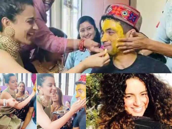 Kangana Ranaut Rubs Haldi on Brother Aksht’s Face: Watch Video