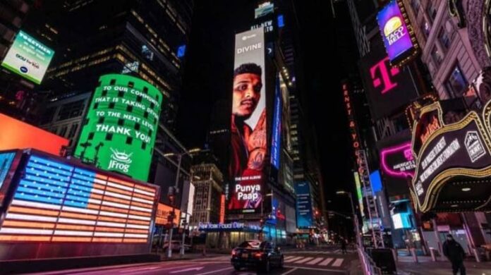 Rapper Divine Punya Paap Times Square