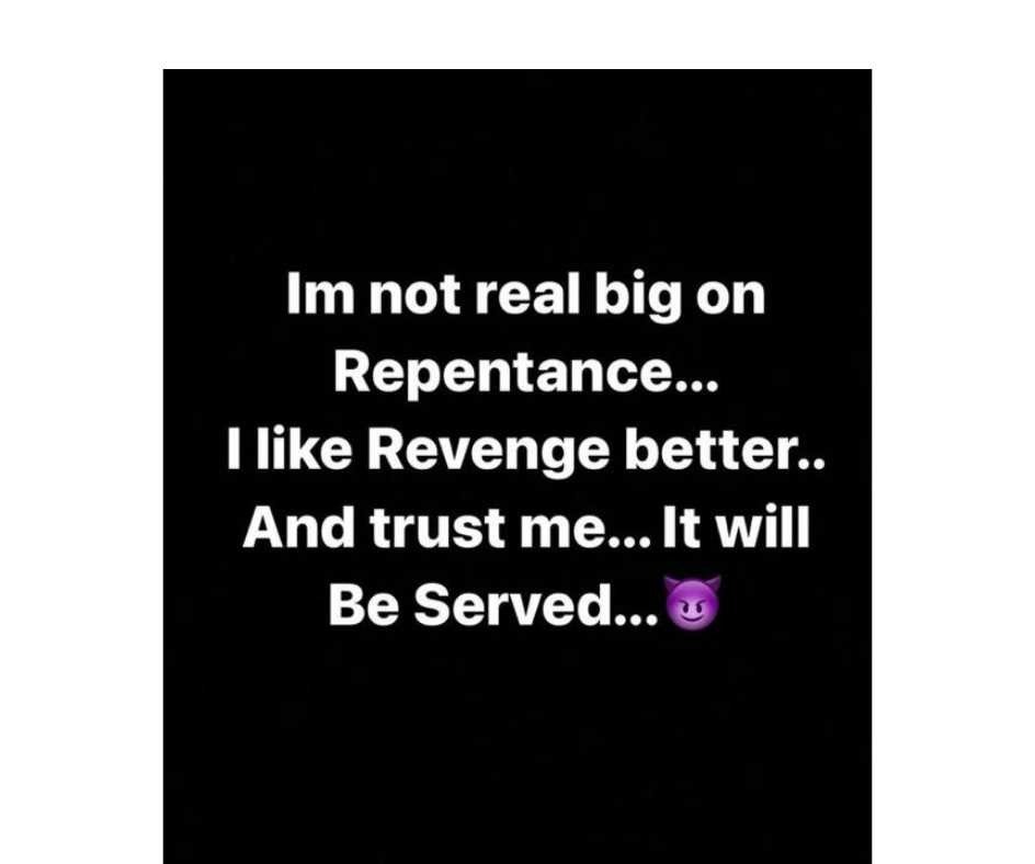 Nora's Crypic post on revenge