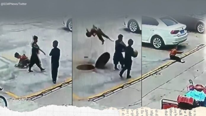 Breathtaking Video Trends: Kids Flying In China After Dropping This In Manhole