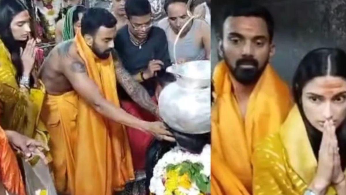 Athiya Shetty-KL Rahul offer prayers at the Mahakaleshwar temple in Ujjain
