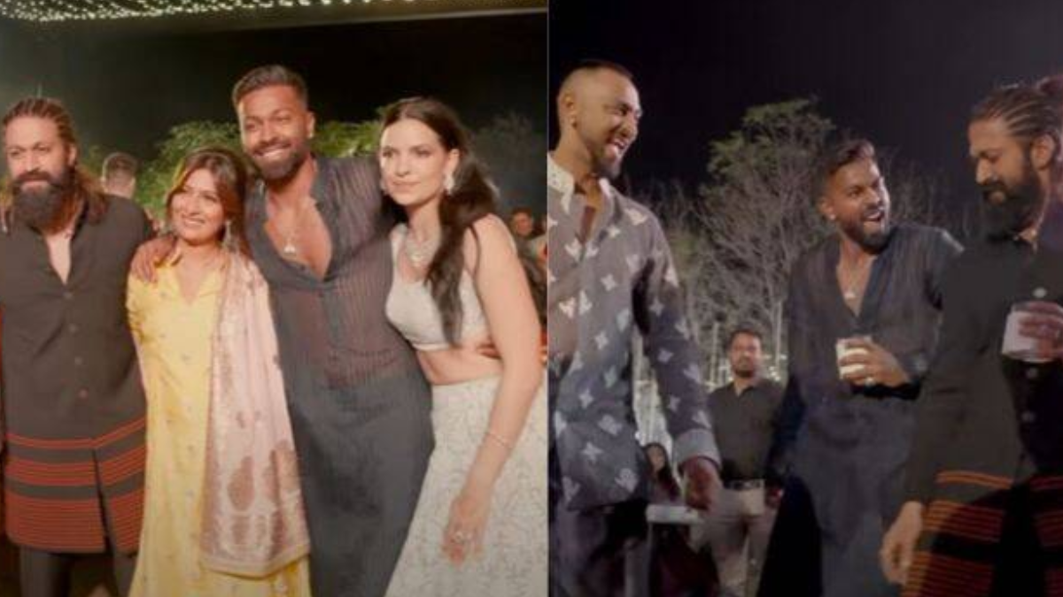 KGF actor Yash dances grooves with Hardik Pandya, Natasa Stankovic in this wedding clip, Watch