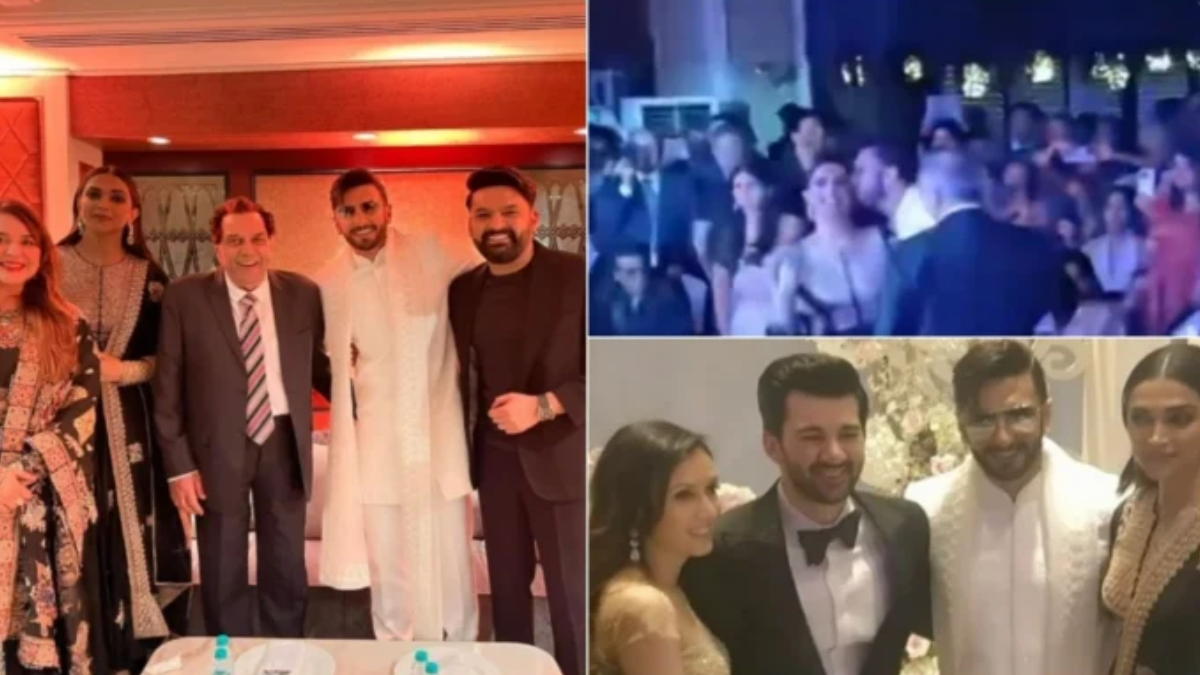 Ranveer Singh- Deepika Padukone grooves with Sunny Deol at Karan’s reception
