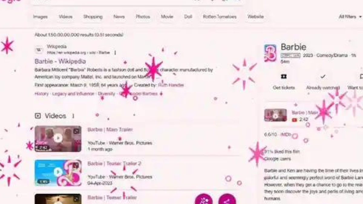 Google is all decked with grace and glitter of the upcoming Barbie’s charm