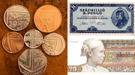 Amazing banknotes and coins